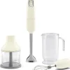 Blender ręczny z akcesoriami SMEG HBF03CREU kremowy linia 50's STYLE