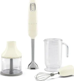 Blender ręczny z akcesoriami SMEG HBF03CREU kremowy linia 50's STYLE