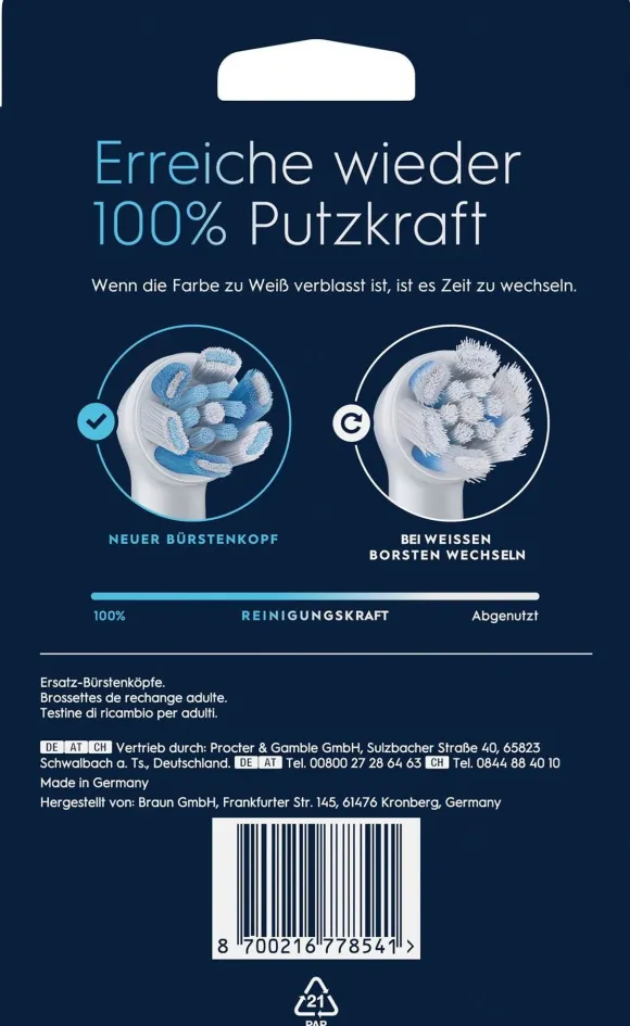 Braun Aufsteckbürste Mundpflege-Zubehör EB iO UltimReiws8er 8700216778541