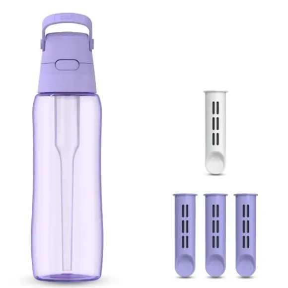 Butelka filtrująca Dafi SOLID 0,7 zbiornik zakrętka lavender 4 filtry