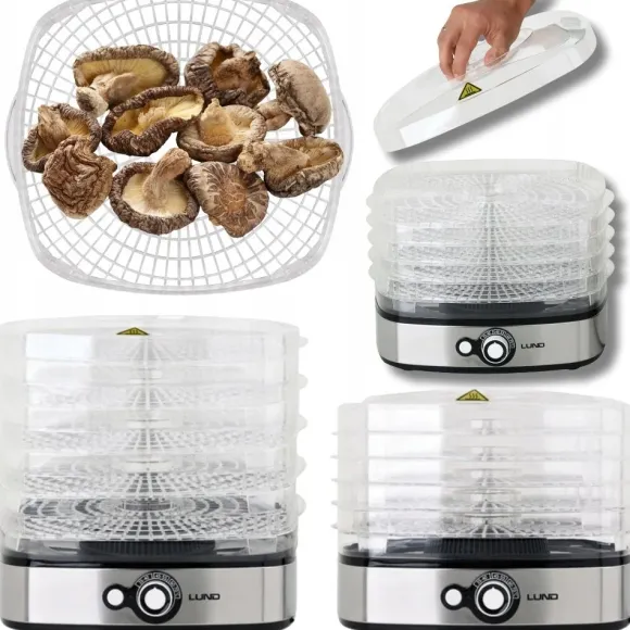 DUŻA Suszarka do grzybów, mięsa, owoców MOCNA 500W 5 poziomów - SUPER