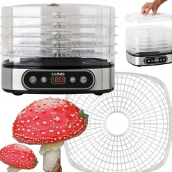 DUŻA Suszarka do grzybów, mięsa, owoców MOCNA 500W 5 poziomów - SUPER
