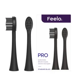 Feelo PRO Black Standard Końcówki do szczoteczki sonicznej Feelo PRO czarne 2 sztuki
