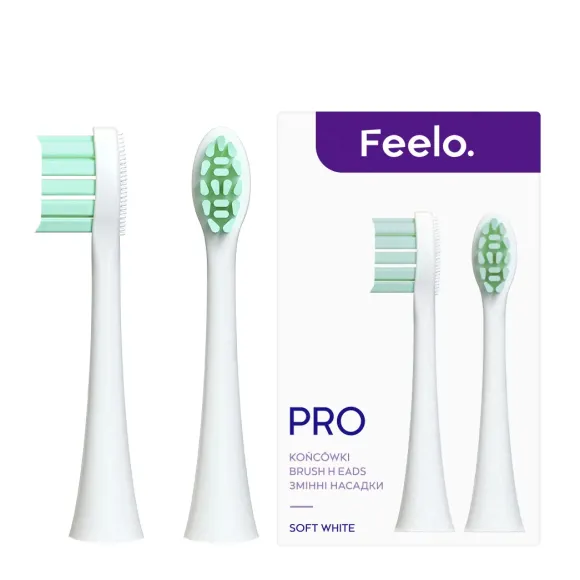Feelo PRO White Soft Końcówki do szczoteczki sonicznej Feelo PRO białe 2 sztuki
