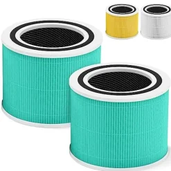 Filtr wymienny Core 300 Toxin Absorber do oczyszczacza powietrza LEVOIT Core300-P, Core 300, VortexAir, 3-w-1, HEPA i węgiel aktywny, Core 300-RF-TX, zestaw 2 szt., kolor zielony