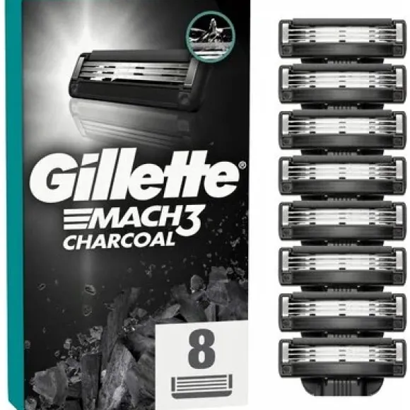 Gillette Mach3 Charcoal - Wkłady 8 szt.