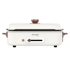 Grill elektryczny MultiGrill Kuvings kość słoniowa Ceramic Plus + 2 płyty + 2 książki z przepisami