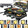 Grill elektryczny raclette XXL 1400W dla 8 osób dwustronna płyta szpatułki