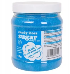 GSG24 Kolorowy cukier do waty cukrowej niebieski o smaku gumy balonowej 1kg 1008762