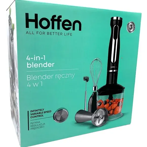 Hoffen Blender ręczny 4w1 1000W Czarny