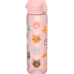 ION8 Różowa butelka na wodę w kotki 500 ml