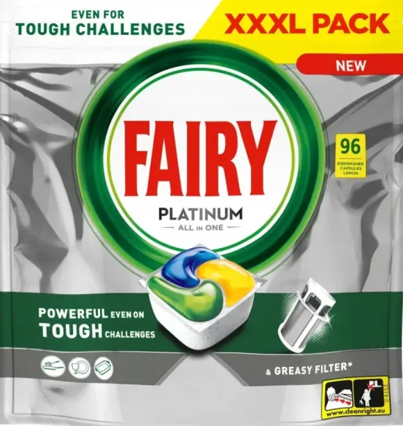 Kapsułki do zmywarki Fairy Platinium All in one Lemon (96)