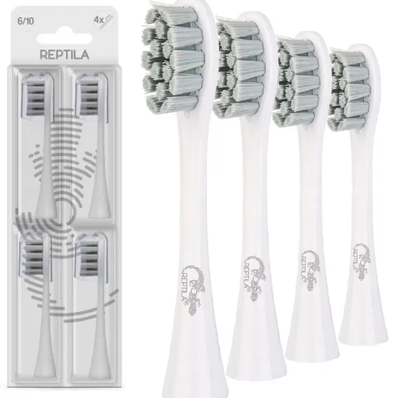 4 Końcówki do szczoteczki sonicznej Oclean SE / X / PRO / X10 / One / Air / Z / Z1 / F1 / FLOW / Endurance SZARE - Reptila