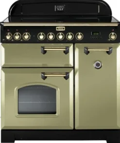 Kuchenka elektryczna Kuchnia z płytą ceramiczną FALCON Classic Deluxe 90 Oliwkowy mosiądz