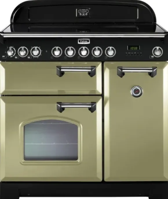 Kuchenka elektryczna Kuchnia z płytą ceramiczną FALCON Classic Deluxe 90 Oliwkowy chrom
