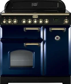 Kuchenka elektryczna Kuchnia z płytą ceramiczną FALCON Classic Deluxe 90 Niebieski regal mosiądz