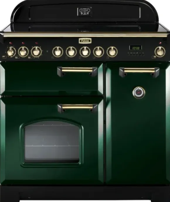 Kuchenka elektryczna Kuchnia z płytą ceramiczną FALCON Classic Deluxe 90 Butelkowa zieleń mosiądz