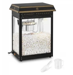 Maszyna automat urządzenie do prażenia popcornu retro TEFLON 1600 W 5-6 kg/h czarno-złota