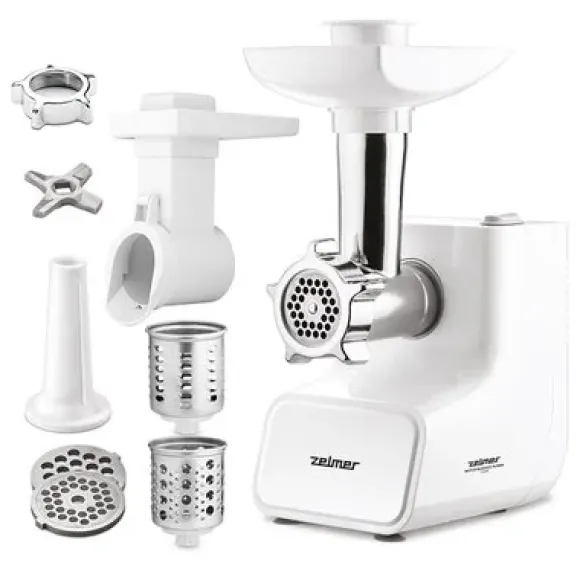 Maszynka Do Mielenia Mięsa Zelmer ZMM3512B Szatkownica Biała 1500W 2KG/MIN