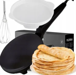 Naleśnikarka Elektryczna Automatyczna Czarna Non Stick 20CM 700W