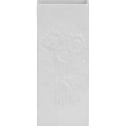 Nawilżacz powietrza ASJ Commerce Nawilżacz powietrza ceramiczny biały z tłoczonym wzorem kwiatowym - wz.2 118500010