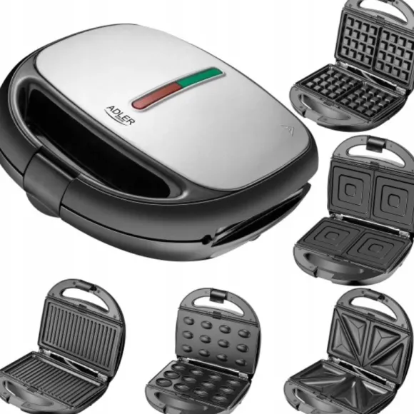 Opiekacz Adler Opiekacz 5W1 Grill Sandwich Toster Orzeszki Gofry