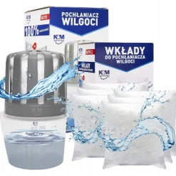 Osuszacz powietrza Pochłaniacz wilgoci AK101 K&M 750ml + 7x wkład 280g