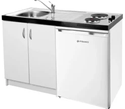 Pyramis Minikuchnia 5w1 PYRAMIS MK 120x60 komora LEWA lodówka, płyta, zlew, szafka + GRATIS bateria CHROM