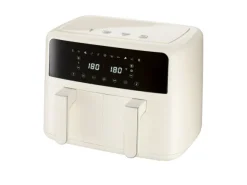 SILVERCREST Podwójna frytkownica beztłuszczowa Air Fryer retro 2600 W 2x 435 l kremowa