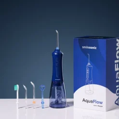Smilesonic AquaFlow BLUE irygator bezprzewodowy z 5 końcówkami
