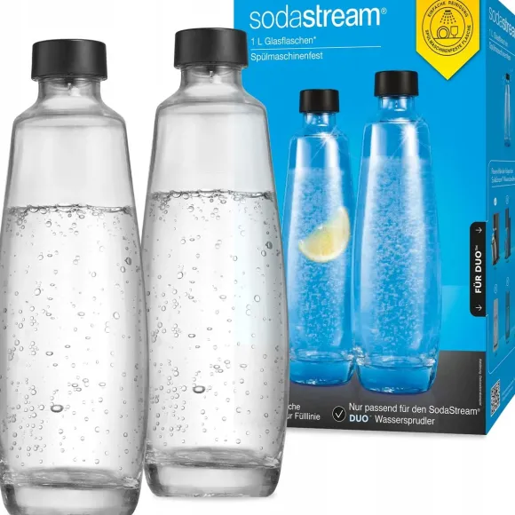 Sodastream Szklana Butelka Karafka 2x1l Do Saturatora Duo Zestaw