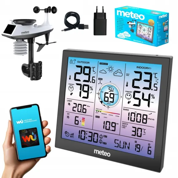 Stacja Pogodowa POGODY Bezprzewodowa METEO Higrometr Barometr WIFI SP602