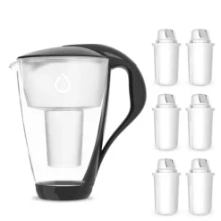Szklany dzbanek filtrujący Dafi CRYSTAL LED czarny 6 wkładów Classic