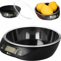 Waga kuchenna elektroniczna z misą czarna 5kg