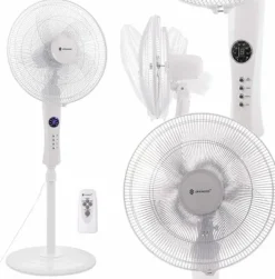 Wentylator Springos Wiatrak wentylator podłogowy stojący 50W plus pilot led FS300W