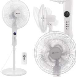 Wentylator Springos Wiatrak wentylator podłogowy stojący 50W plus pilot led FS300W