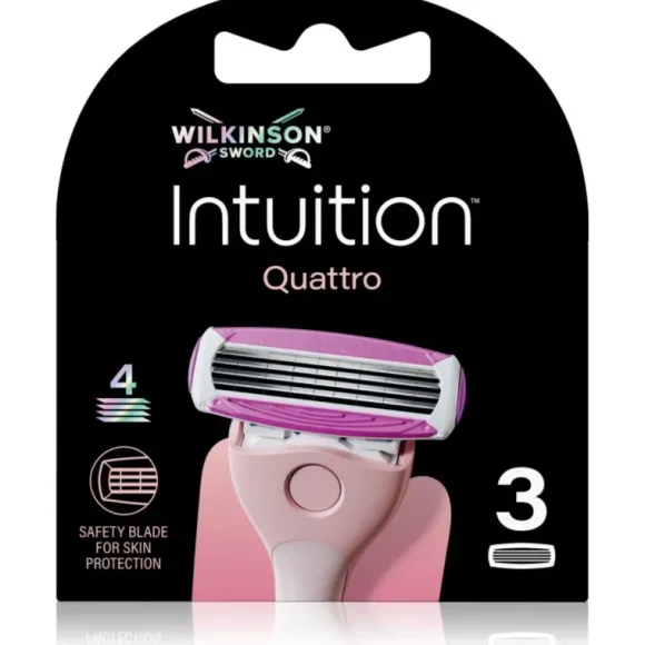 Wilkinson Sword Intuition Quattro wkłady do maszynki do golenia dla kobiet 3 sztuki