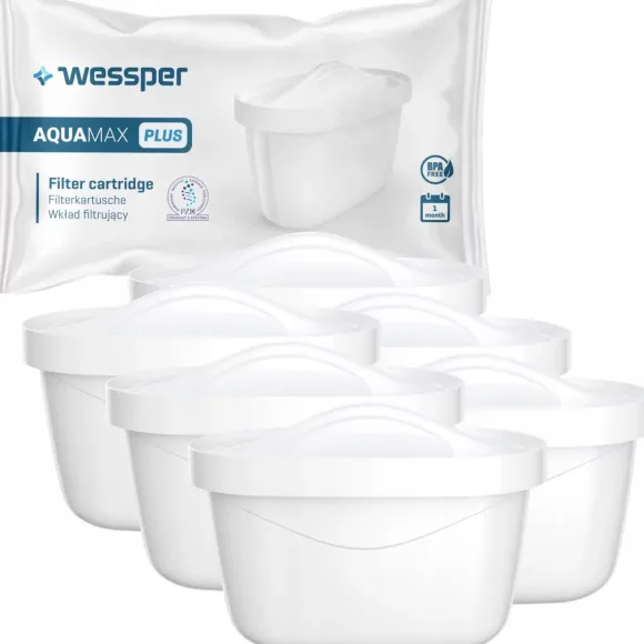 6X Filtr Wkład Wessper Aquamax Do Dzbanka Na Wodę