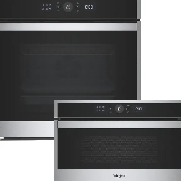 Zestaw AGD do zabudowy Whirlpool Piekarnik elektryczny z funkcją pary WOI4S8CM1SXA + Kuchenka mikrofalowa WMD44MX