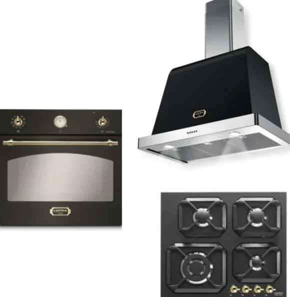 Zestaw Built-in LOFRA DOLCEVITA 60 NERO MATT HRNM6G0 + FRNM69EE + HOOD 600/C