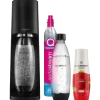 Zestaw SODASTREAM Saturator Terra Black + nabój z gazem CO2 2x butelka Fuse 1l syrop malinowy 440ml Wielokolorowy